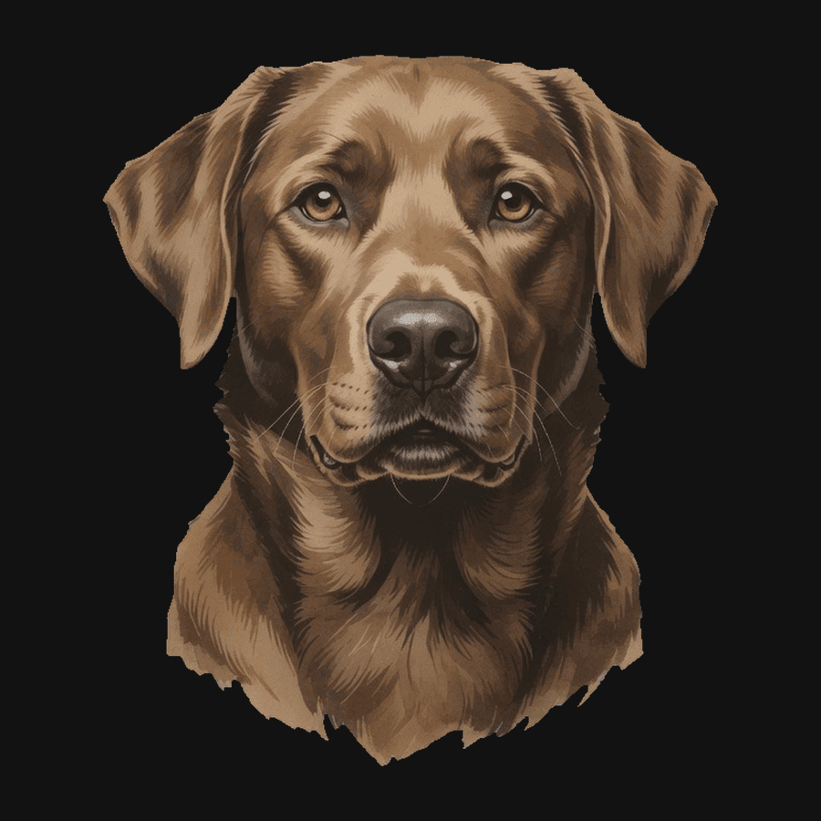 A warm vintage-style Labrador illustration